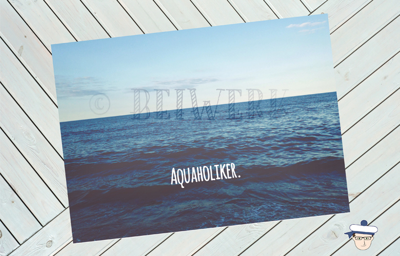 Postkarte von Beiwerk "Aquaholiker"