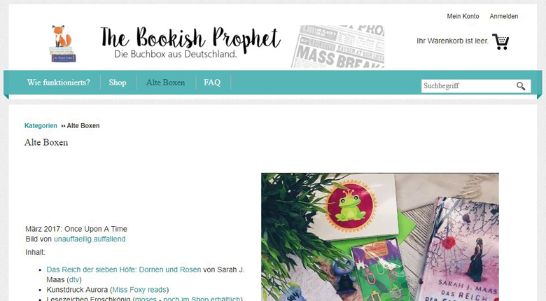 Website von Julia Lutz und The Bookish Prophet