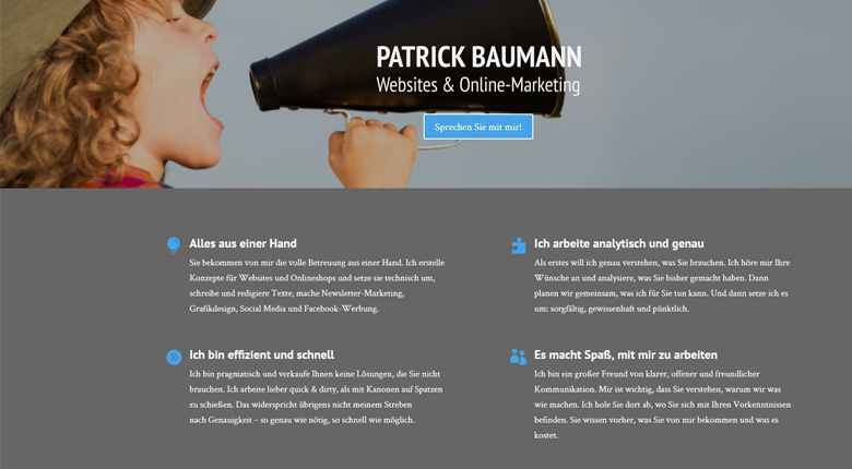 Website von Marketingexperte Patrick Baumann