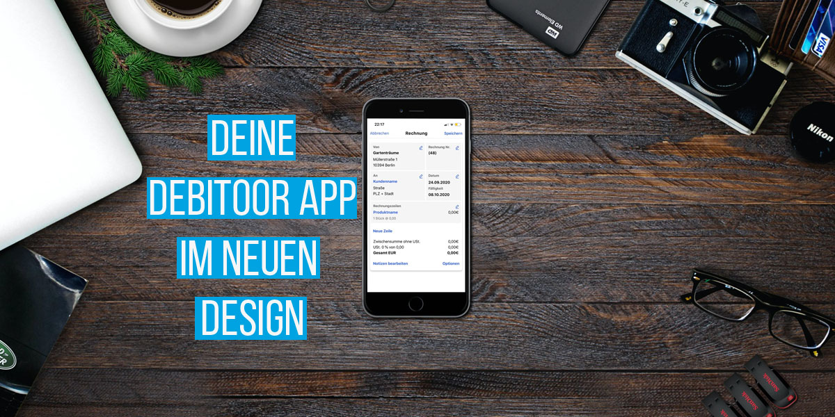 Neues Design in der mobilen Debitoor App