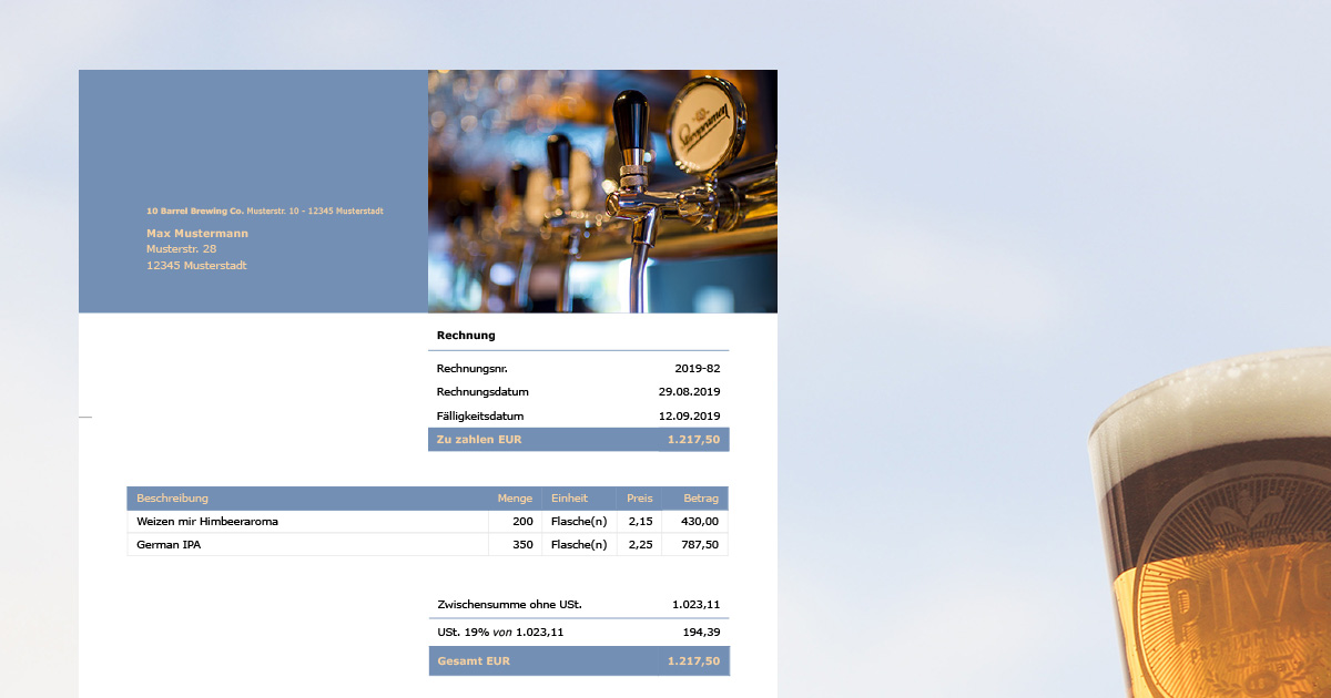 Mit professionellen Rechnungen für die Brauerei Kunden überzeugen