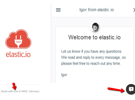 Support Chat elastic.io in Englisch
