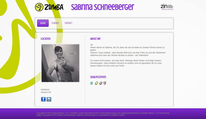 Website von Fitnesstrainerin Sabrina Schneeberger
