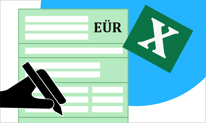 Darstellung einer Einnahmenüberschussrechnung Vorlage / EÜR Vorlage für Excel